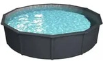 Stahlwand Swimming Pool Set 'nuovo De Luxe', Anthrazit / Silbergrau, &Oslash; 550 X...