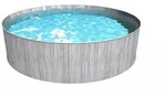 Stahlwand Swimming Pool 'new Splasher Secure', Dunkelgraue Holzoptik, &Oslash; 350 X 90 Cm