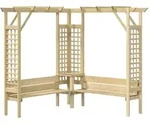 Vidaxl Eckpergola Mit Bank Aus Impr&auml;gniertem Kiefernholz