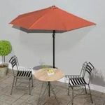 Vidaxl - Balkon-sonnenschirm Alu-mast Terrakotta 270x144x222cm Halbrund