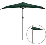 Balkon-sonnenschirm Mit Alu-mast Gr&uuml;n 270x144 Cm Halbrund Vidaxl
