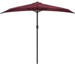 Balkon-sonnenschirm Alu-mast Bordeauxrot 270x144x222cm Halbrund Vidaxl