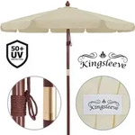 Kingsleeve Holz Sonnenschirm 330 Cm Uv Schutz 80+ Schutzh&uuml;lle Seilzug Gro&szlig; Rund