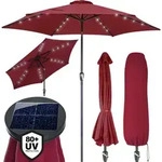 Sonnenschirm Led Beleuchtung Uv Schutz 80+ Solar Schutzh&uuml;lle 270cm Gro&szlig; Kurbel