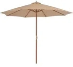 Vidaxl Outdoor Parasol With Wooden Pole 300 Cm Taupe
