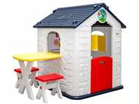 Kinder Spielhaus ab 1 - Garten Kinderhaus mit Tisch - Kinderspielhaus Kunststoff -