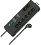 Berspannungsschutz-steckdosenleiste Premium-line 60.000a 8-fach Duo Schwarz 3m