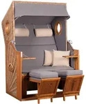 Devries Strandkorb ""trend 45"" Pe Walnut Des. 751 Mit Bullaugen 120 X 80 X 155 Cm