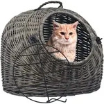 Katzen-transportkorb Grau 60x45x45 Cm Nat&uuml;rliche Weide Vidaxl