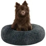 Lionto Donut Hundebett, Rundes Hundesofa Mit Pl&uuml;schbezug & Anti-rutsch-noppen,...