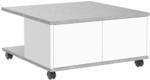 Couchtisch Auf Rollen Mit 2 Schubladen Und 2 Nischen L70 Cm - Twin
