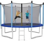 Costway - 244 Cm Trampolin Outdoor, Gs Zertifiziert, Gartentrampolin Mit Leiter,