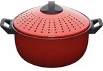 Kitchencraft: Welt Der Aromen - Gro&szlig;er Nudelkocher Mit Deckelsieb, Rot, 4 Liter