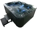 Home Deluxe - Outdoor Whirlpool Black Marble - Mit Treppe Und Thermoabdeckung