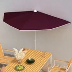 Halb-sonnenschirm Mit Mast 180x90 Cm Bordeauxrot Vidaxl