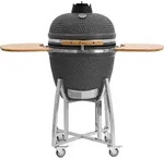 Kamado Grill Holzkohlegrill 'kuro' &Oslash; 52 Cm, Grau, Keramikgrill Mit Ablage,