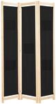 Vidaxl 3-panel Room Divider Black 120x170x4 Cm Fabric
