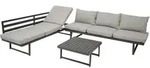 Funktions Lounge Set Bogota, Aluminium Matt-grau, Polster Hellgrau