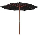 Sonnenschirm Mit Holz-mast 300x258 Cm Schwarz - Vidaxl
