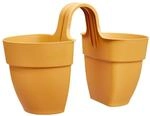 Elho - Vibia Campana Gel&auml;ndertopf Flower Twin Honiggelb 21 Cm - Kunststoff
