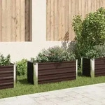 Vidaxl Garten-hochbeet Braun 100 X 40 X 45 Cm Verzinkter Stahl