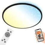 Led Deckenleuchte Cct Wifi Bluetooth Sternendekor 42w Schwarz &Oslash;33cm Briloner