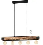 Eglo - Pendelleuchte Layham Schwarz-braun 96 X 8,5 Cm E27 Pendelleuchte