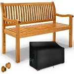 Gartenbank Holz Hellbraun 125 Cm / 2 - 3 Personen Parkbank Massiv Sitzbank Garten
