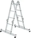 Vielzweckleiter 4tlg. Mit Nivello-traverse Und Holzbelag 2 X 2 + 2 X 3 Sprossen -