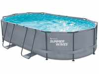 Summer Waves - Stahlrahmen Aufstellpool Active Frame oval Anthrazit 488x305x107 cm