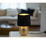 Webmarketpoint - Tischleuchte Sophia Mit Keramikfu&szlig; & Samtschirm Schwarz - Gold,