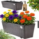 Blumenkasten Balkonkasten Pflanzkasten 11 Liter Montagehalterung Polyrattan Indoor