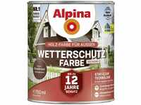 Alpina - Wetterschutzfarbe deckend 0,75 l nussbraun Holzschutzfarbe