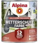 Wetterschutzfarbe Deckend 0,75 L Anthrazitgrau Holzschutzfarbe - Alpina
