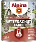 Alpina Wetterschutzfarbe Deckend 0,75 L Toskanabraun Holzschutzfarbe