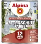 Wetterschutzfarbe Deckend 0,75 L Silbergrau Holzschutzfarbe - Alpina