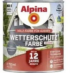 Wetterschutzfarbe Deckend 0,75 L Schiefergrau Holzschutzfarbe - Alpina