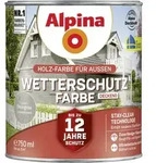 Alpina Wetterschutzfarbe Deckend 0,75 L Steingrau Holzschutzfarbe