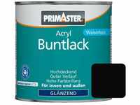 Acryl Buntlack 375ml Tiefschwarz Glänzend Wetterbeständig Holz&Metall - Primaster