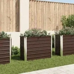 Garten-hochbeet Braun 100 X 40 X 77 Cm Verzinkter Stahl Vidaxl