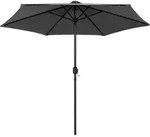 Sonnenschirm Mit Led-beleuchtung Und Alu-mast 270 Cm Anthrazit Vidaxl