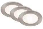 Led Einbauleuchten 3er Set Ip44 7w Silber 4000k Kunststoff &Oslash;12cm Brilo Ner