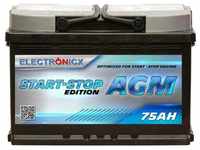 Electronicx - agm Autobatterie Starterbatterie Batterie Start-Stop 75AH 12V 750A
