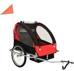 2-in-1 Fahrradanh&auml;nger Und Kinderwagen Schwarz Und Rot - Vidaxl