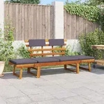 Vidaxl - 2-in-1 Gartenliege Mit Auflage 190 Cm Massivholz Akazie