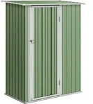 Ger&auml;tehaus Gartenhaus Ger&auml;teschuppen Mit T&uuml;r Outdoor Stahl Gr&uuml;n 142 X 84 X 189 Cm