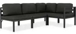 Vidaxl 4-tlg. Garten-lounge-set Mit Kissen Aluminium Anthrazit