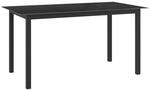 Gartentisch Schwarz 150x90x74 Cm Aluminium Und Glas - Vidaxl