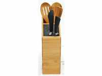 Messerblock mit Utensilienbox, Ständer für Bambus Küchenmesser, Küchenzubehör
