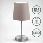 Nachttischlampe Mit Kabelschalter, E14 Fassung, Lampenschirm Aus Stoff, Tischlampe,